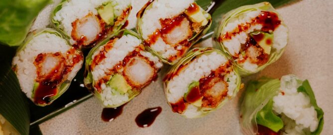 chicken makis top view